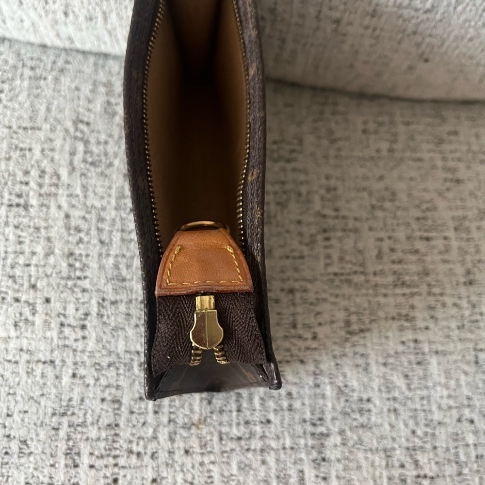 Louis Vuitton Brown and Gold Zippered Pouch - Picture 9 of 10